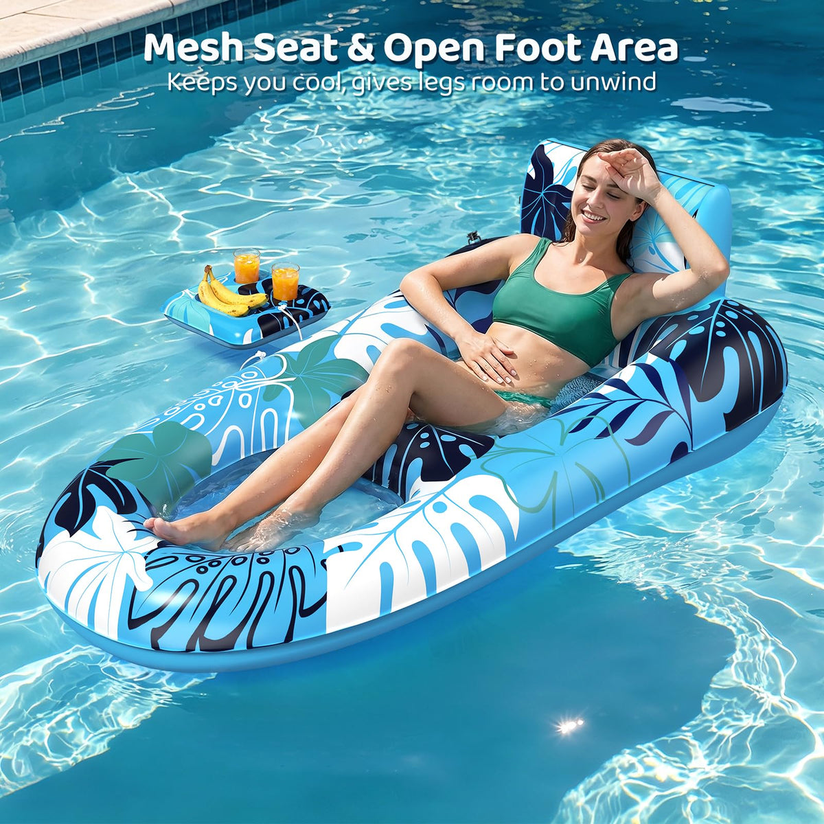 2 Pack Inflatable Pool Floats with Cup Holders H7276