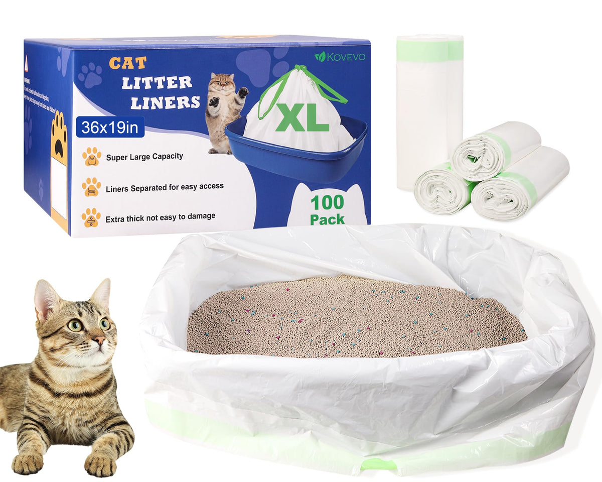 100 PCS Jumbo Cat Litter Box Liners 36"x19" M139