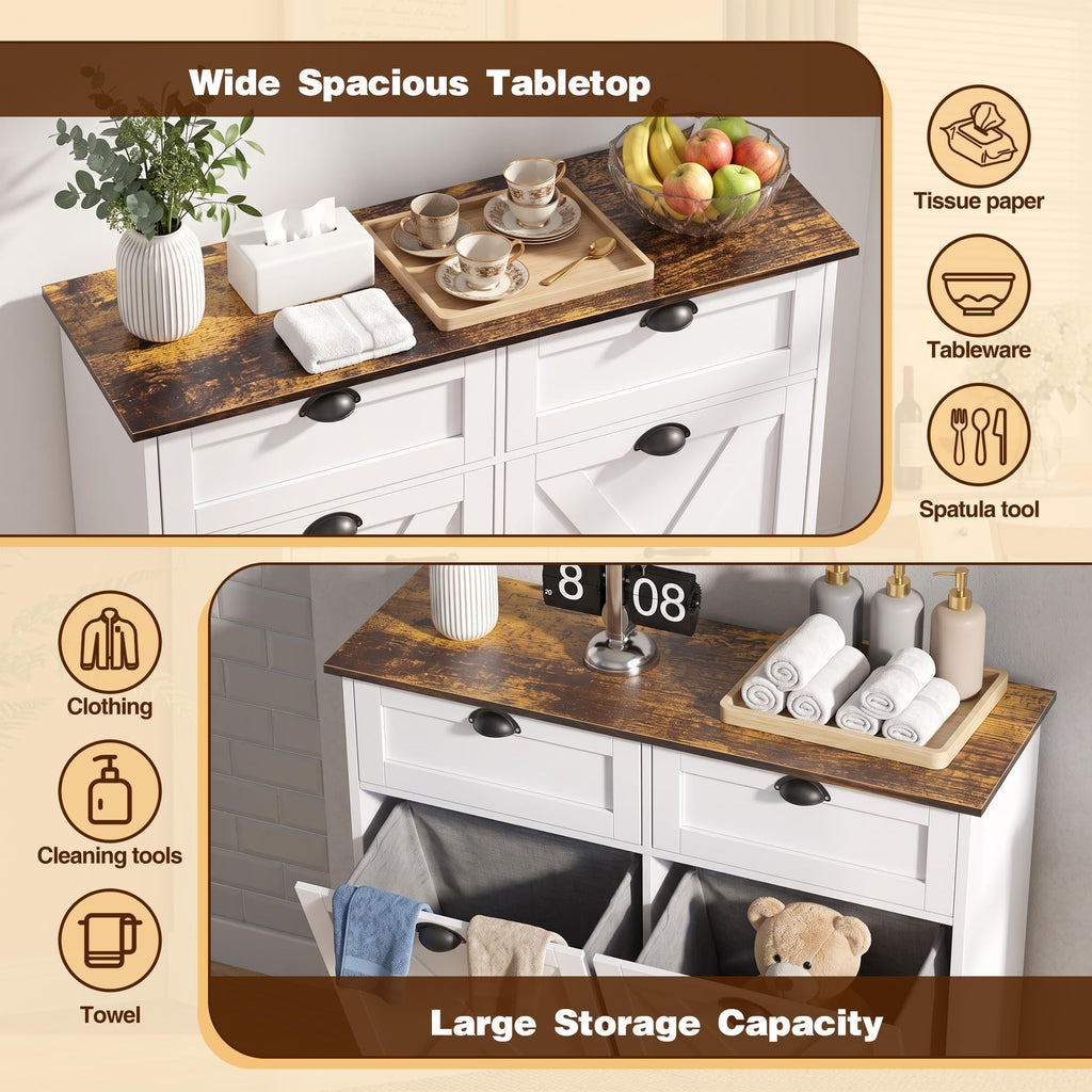 White Tilt Out Trash Cabinet S300