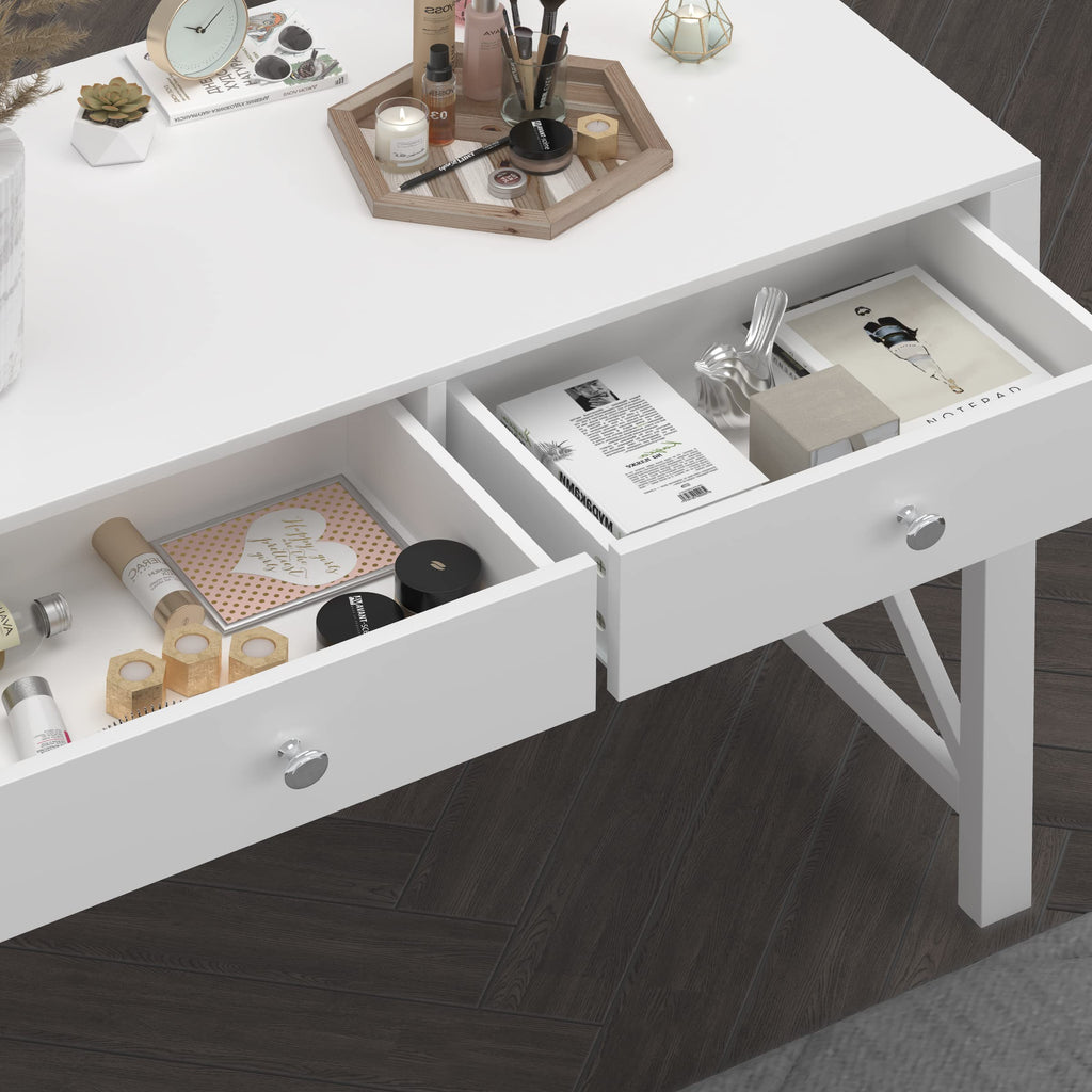 White Home Office Desk with Drawers K368911