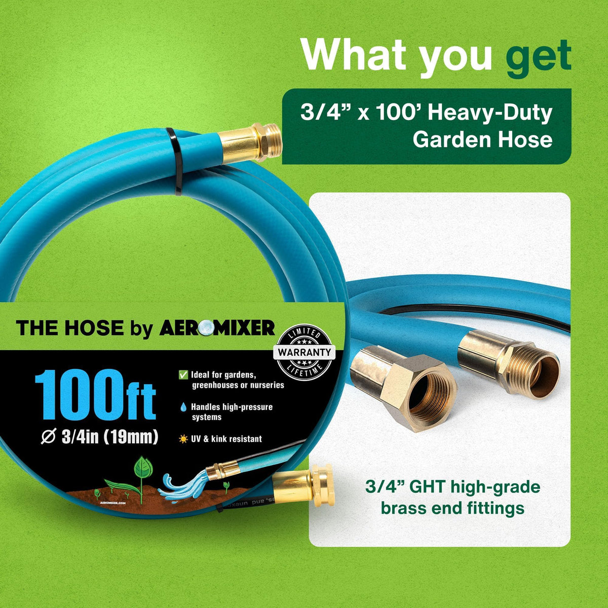 3/4 Inch 100 Ft Heavy Duty Garden Hose H15649