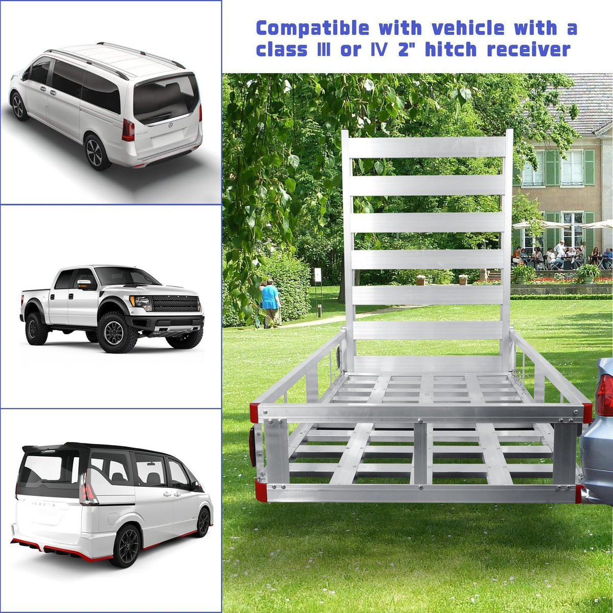 50" x 30" Aluminum Trailer Hitch Cargo Carrier with 41.5" Ramp X5935