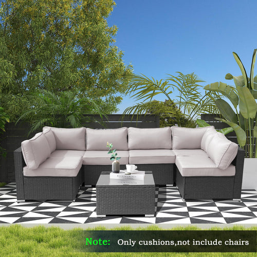 14 Piece Waterproof Outdoor Sofa Cushion Replacement with Zippers P5983