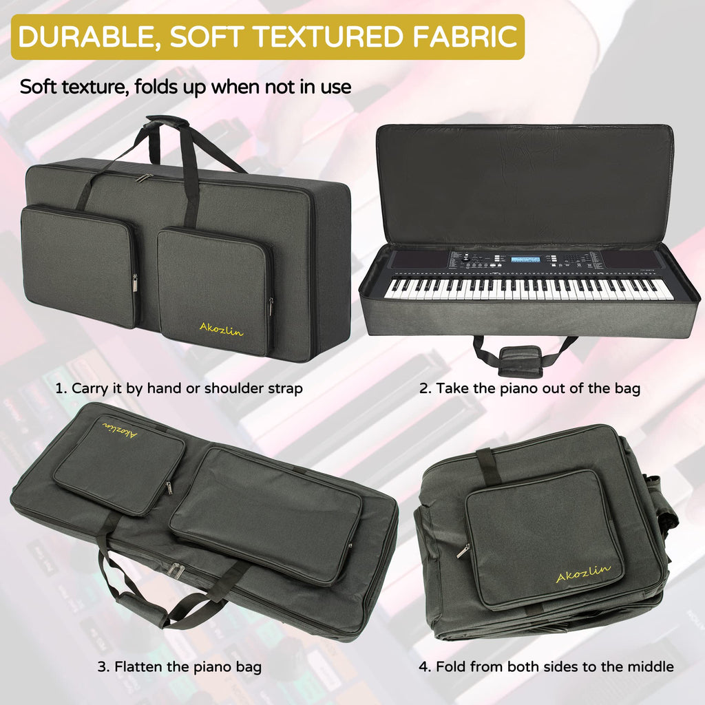 61-Key Keyboard Case Gig Bag Full Padded Soft L3738