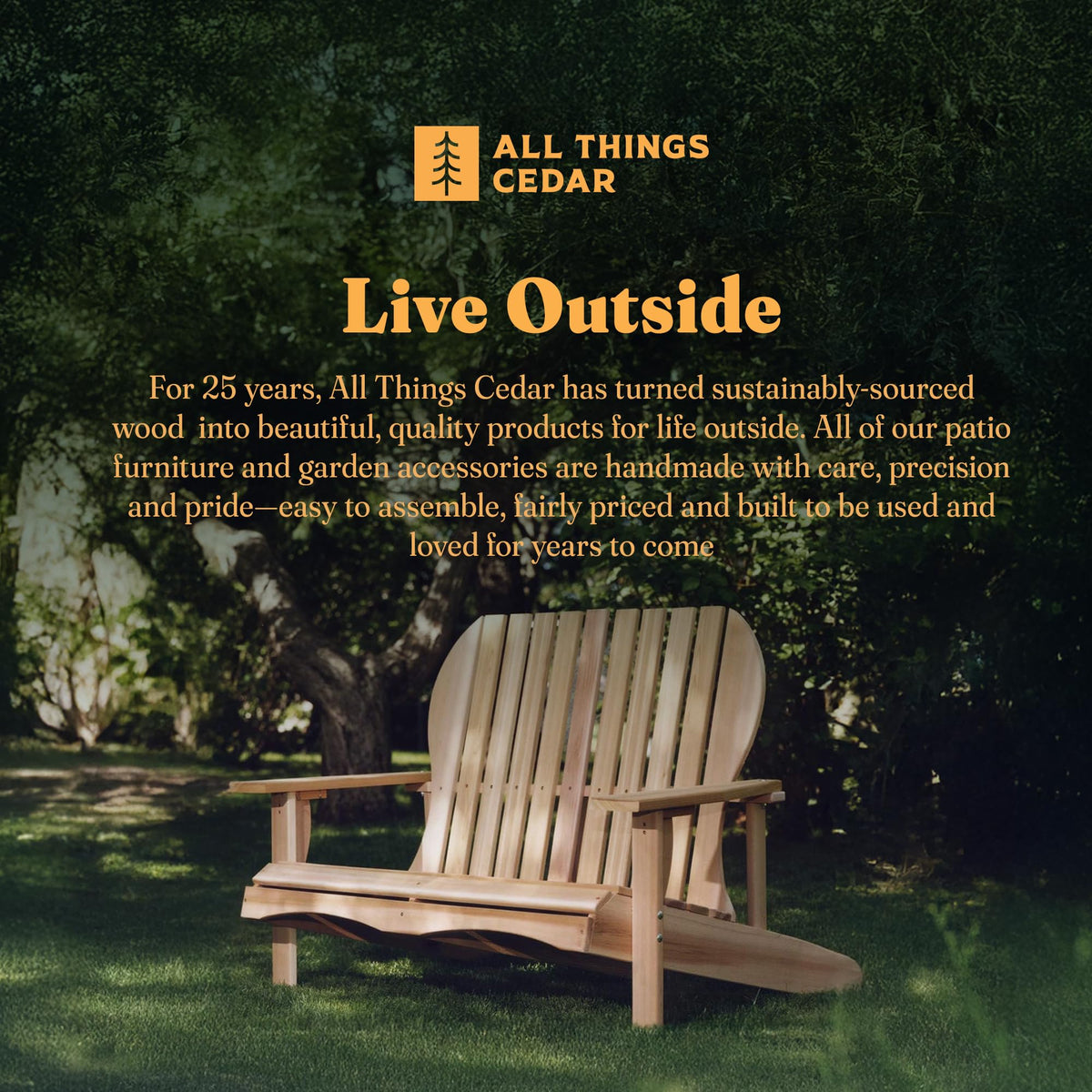 Adirondack Loveseat with Curved Armrests B999