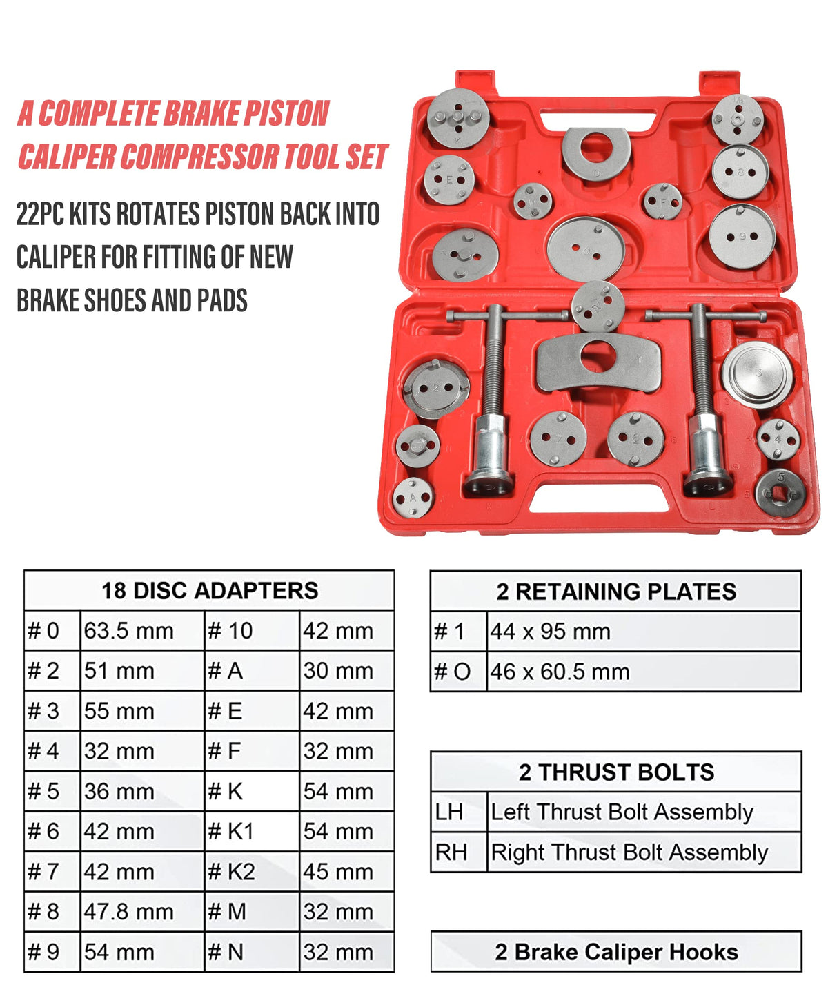 24 Pieces Brake Caliper Tool and Piston Compression Set V75942