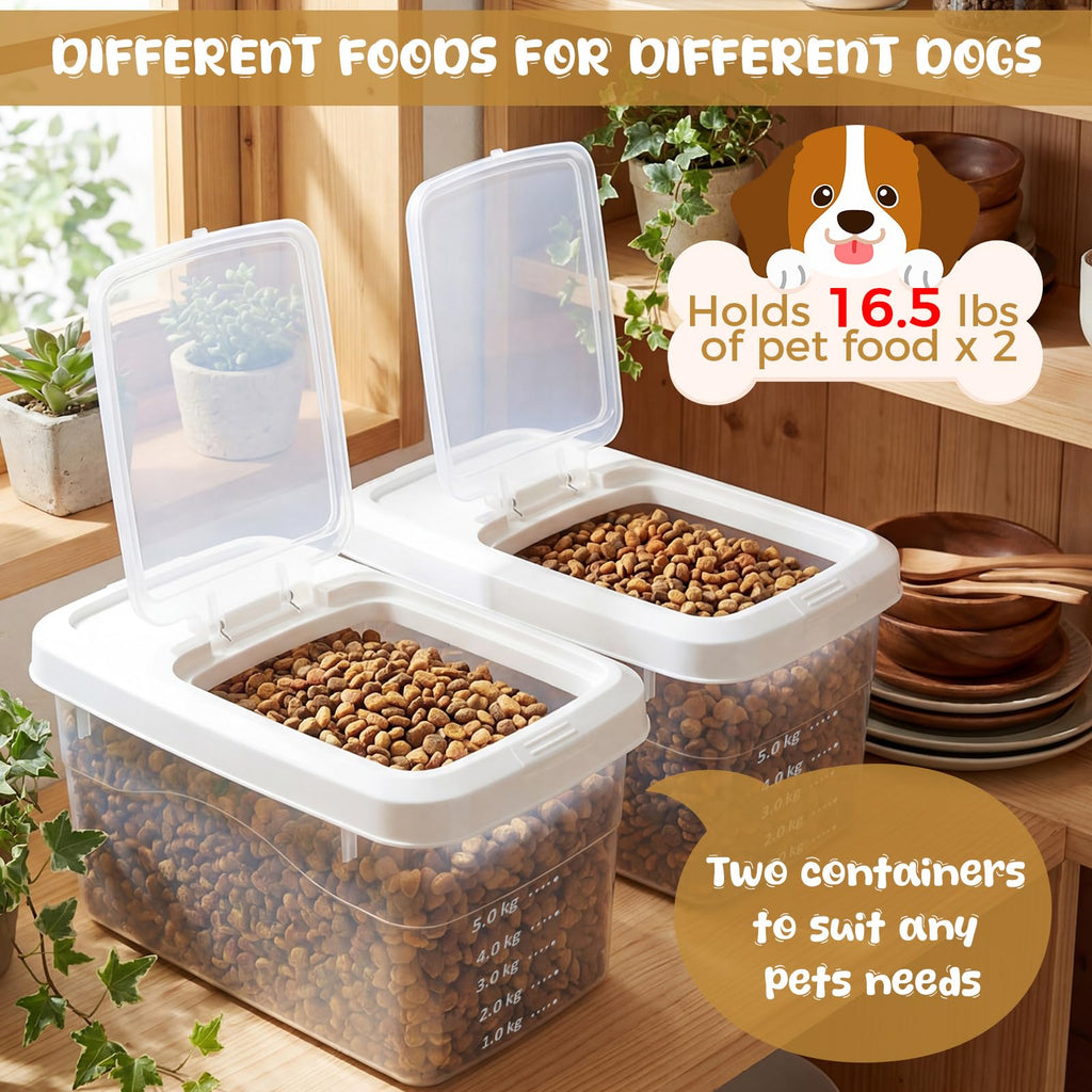 2 Pack 11 Lbs Airtight Dog Food Storage Container with Scoops Y48329