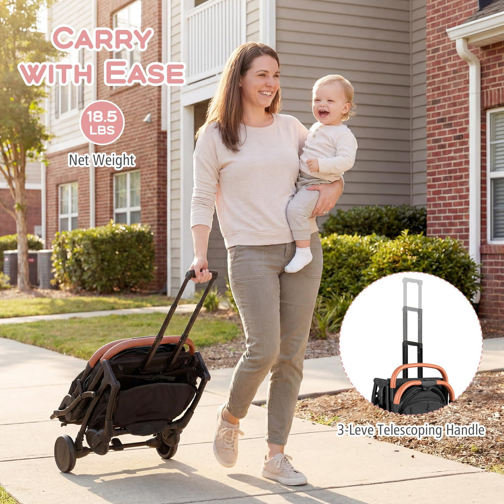 Lightweight Compact Stroller with One-Hand Fold and Canopy O78438
