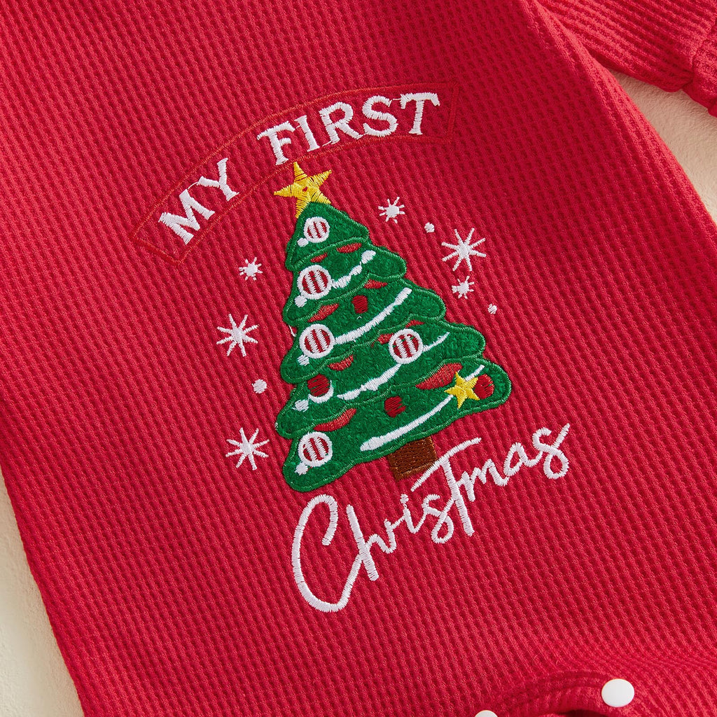 Christmas Baby Romper Jumpsuit Hat Set J444