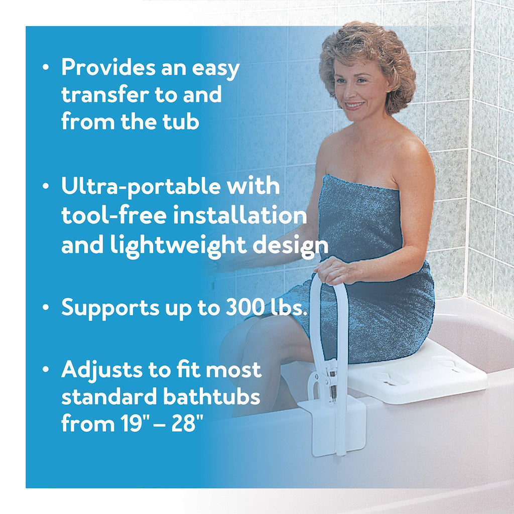 Portable Shower Bench with Adjustable Width and 300 Pound Weight Capacity D75749