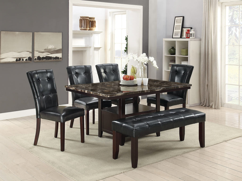 Black Faux Leather Tufted Parson Chairs Set of 2 C26756