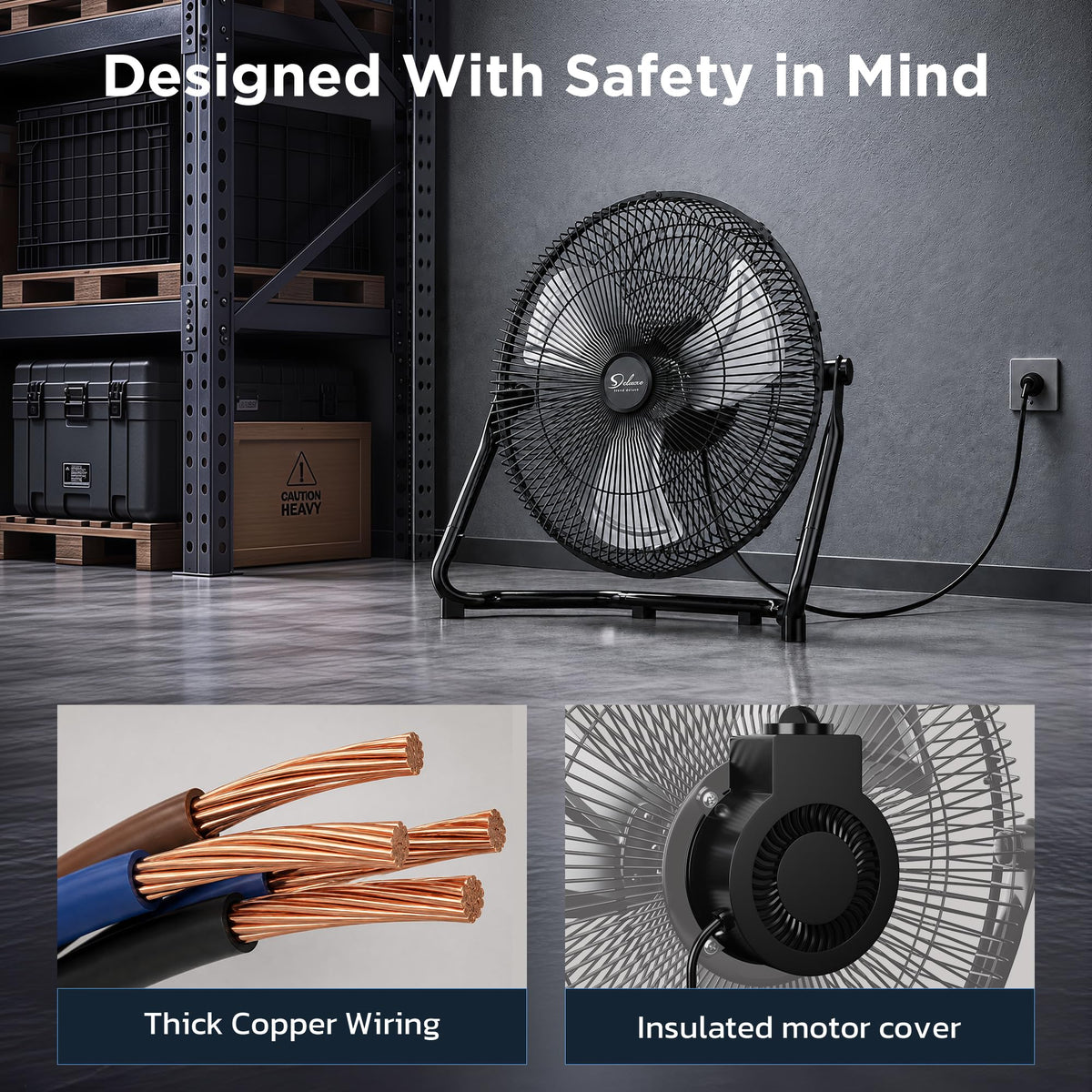 20" 3-Speed High Velocity Industrial Floor Fan, 2 Pack L14329