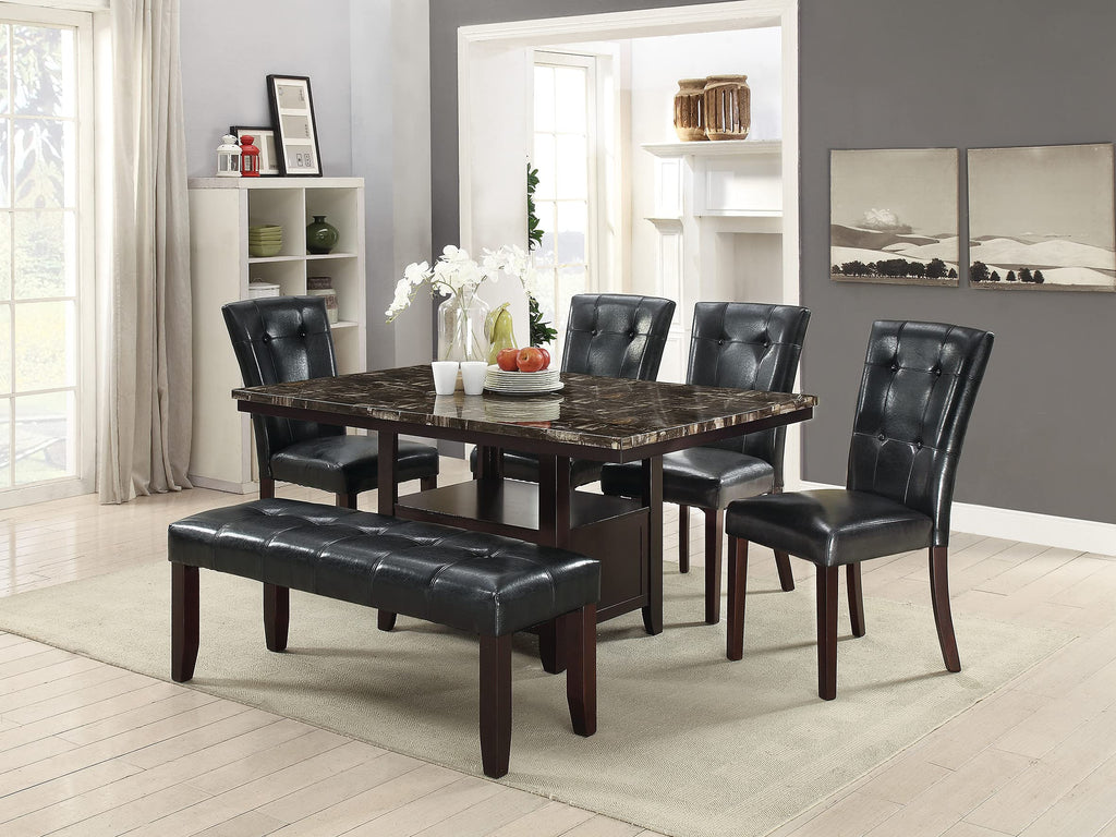 Black Faux Leather Tufted Parson Chairs Set of 2 C26756
