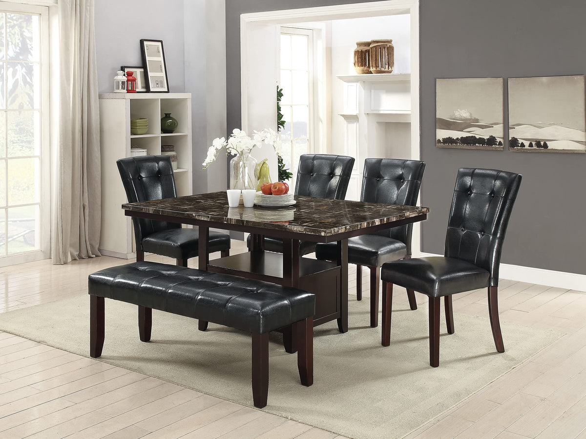Black Faux Leather Tufted Parson Chairs Set of 2 C26756