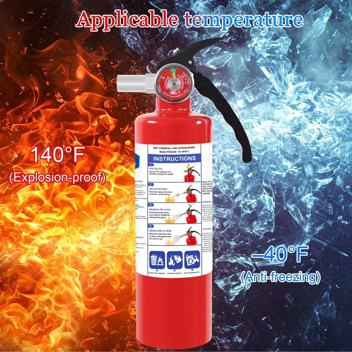 4 Pack ABC Dry Chemical Fire Extinguishers K787371