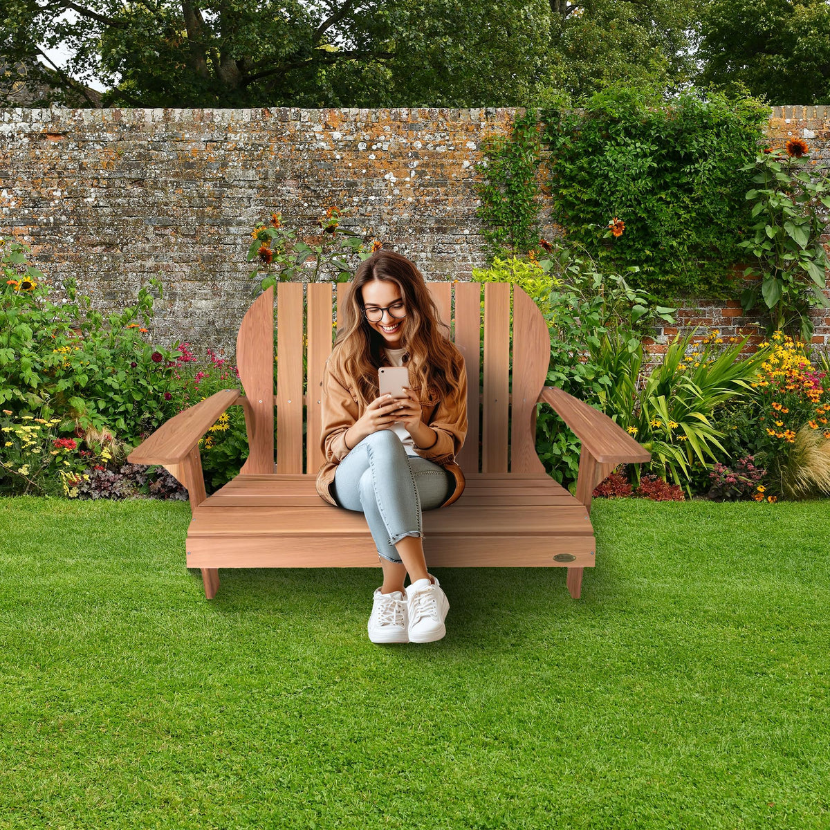 Adirondack Loveseat with Curved Armrests B999